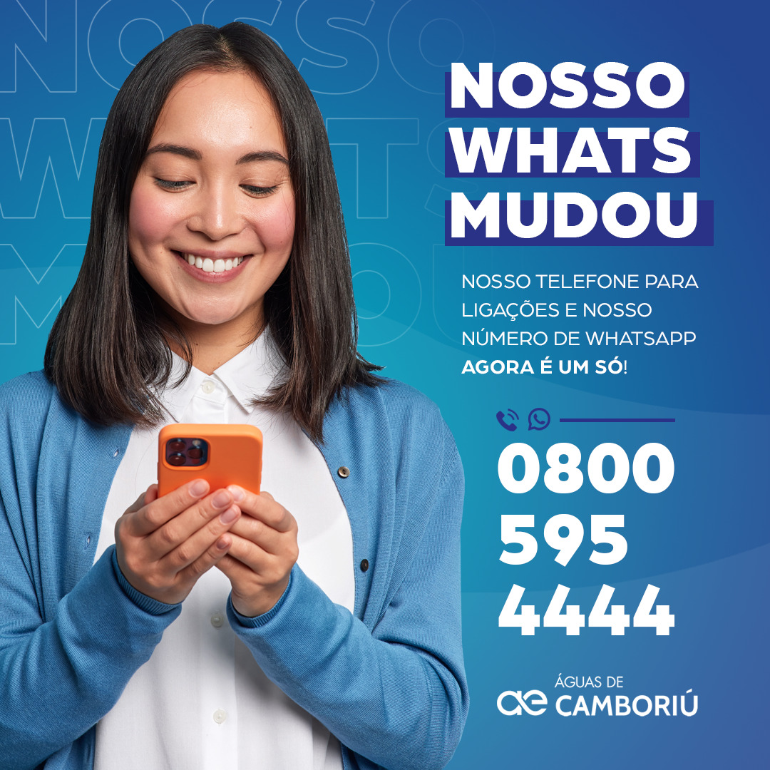 Águas de Camboriú unifica número de atendimento de 0800 e WhatsApp