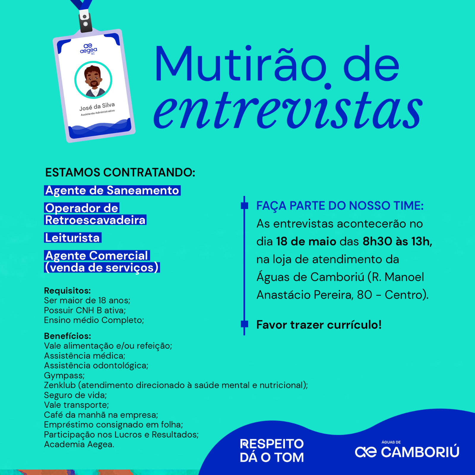 Águas de Camboriú promove mutirão de entrevistas de emprego, no sábado (18)